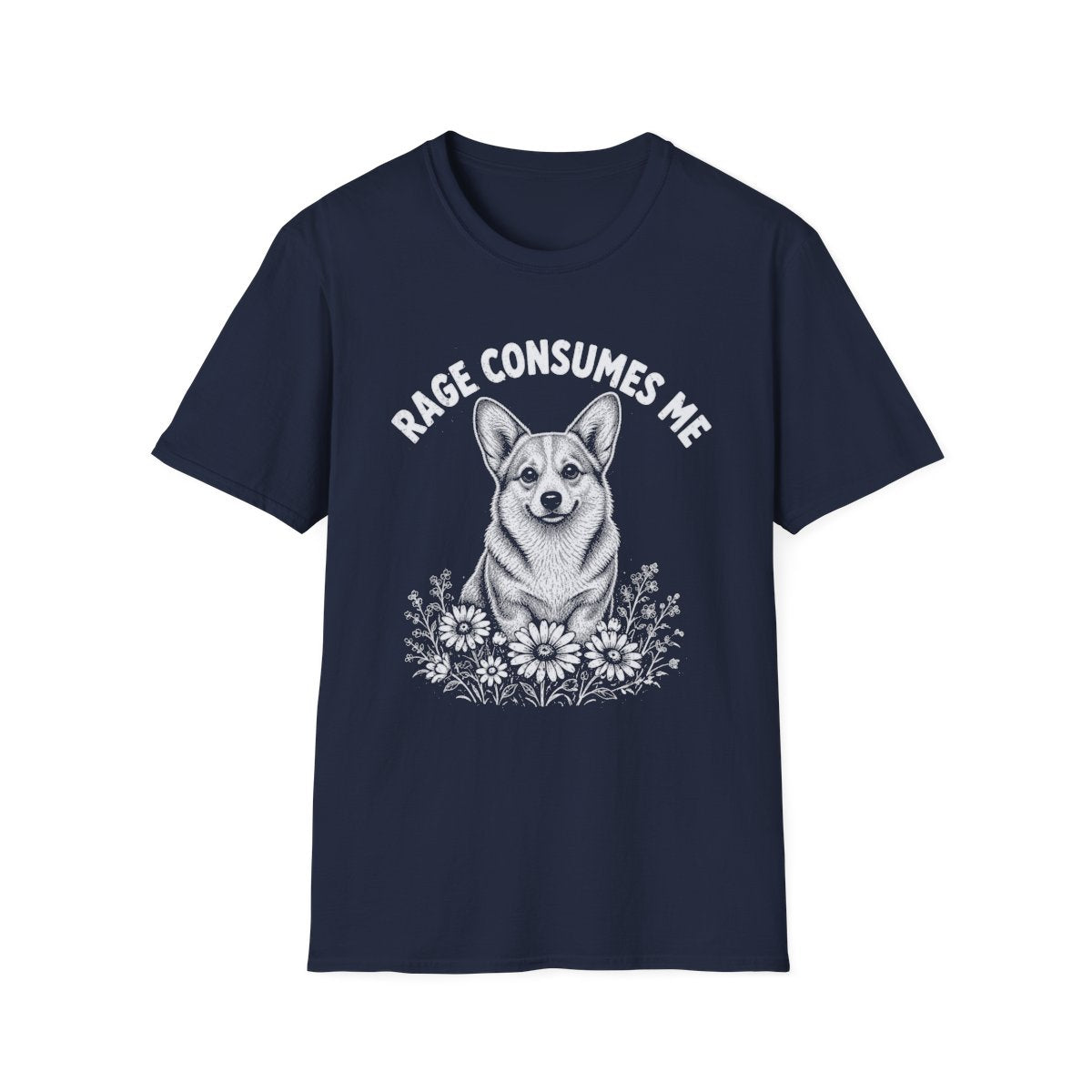 Corgi Rage Consumes Me Tee - Navy