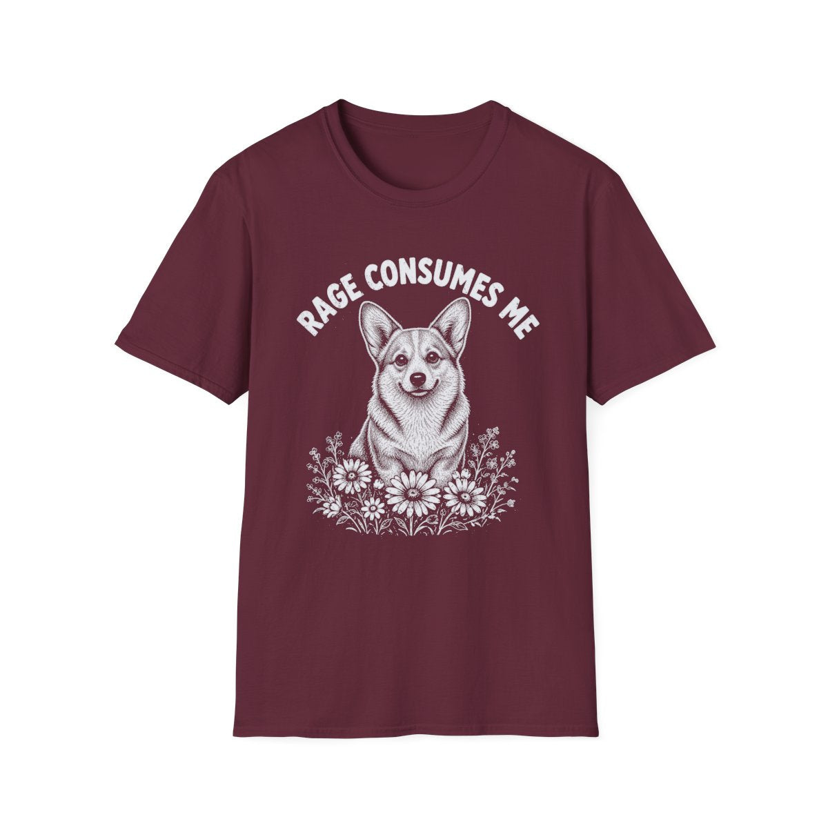 Corgi Rage Consumes Me Tee - Maroon