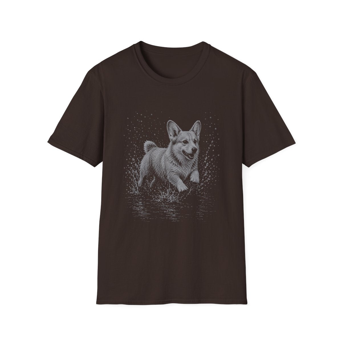 Corgi Water Run Tee - Dark Chocolate
