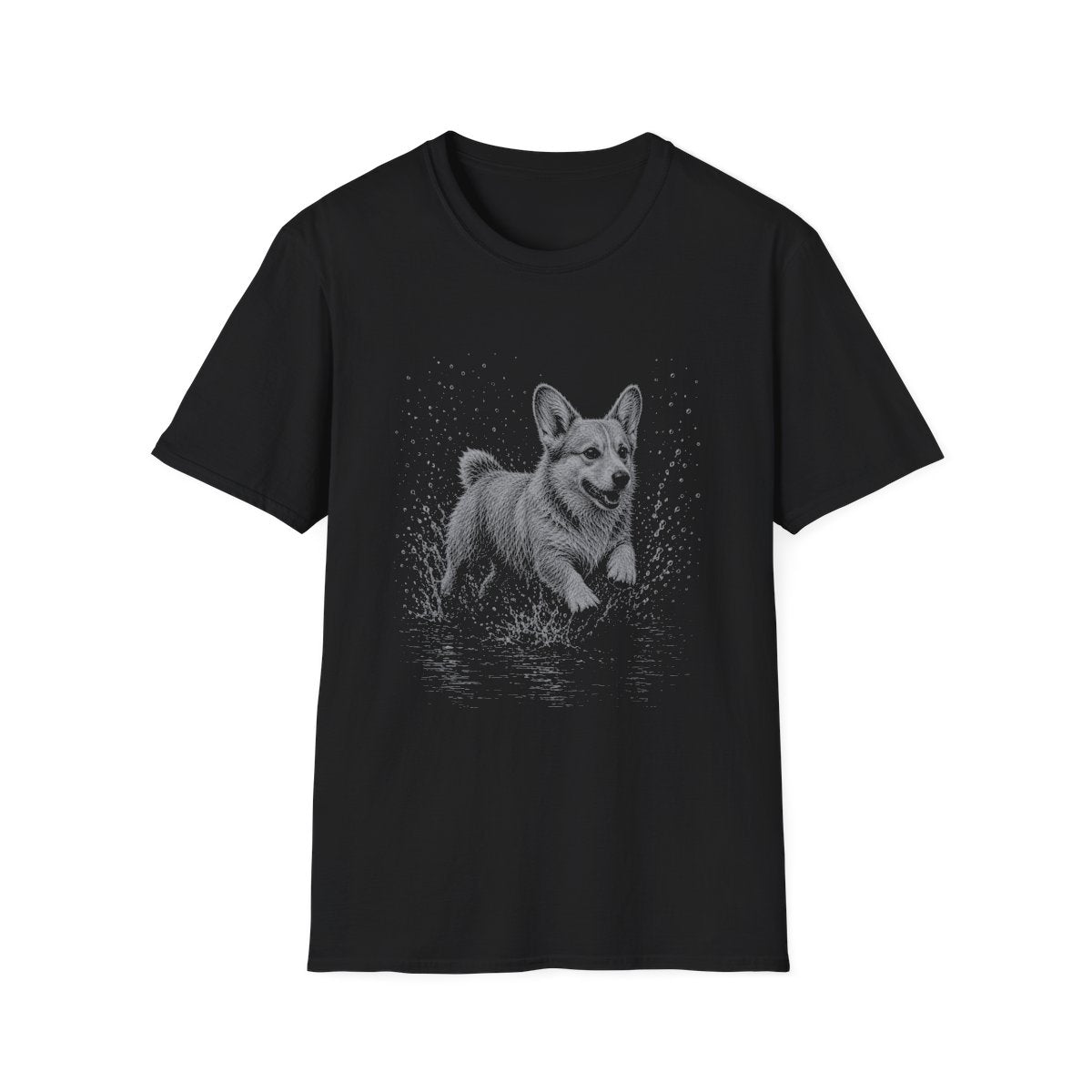 Corgi Water Run Tee - Black