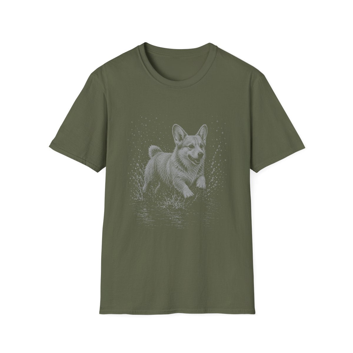 Corgi Water Run Tee - Military Green
