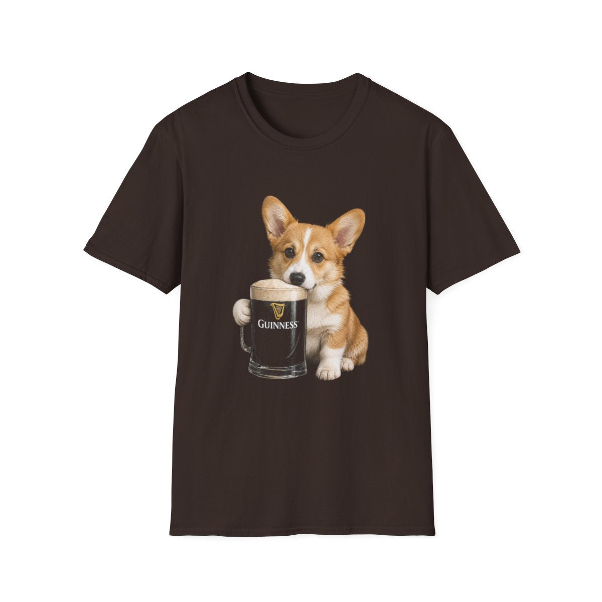 Corgi With A Pint Tee - Dark Chocolate