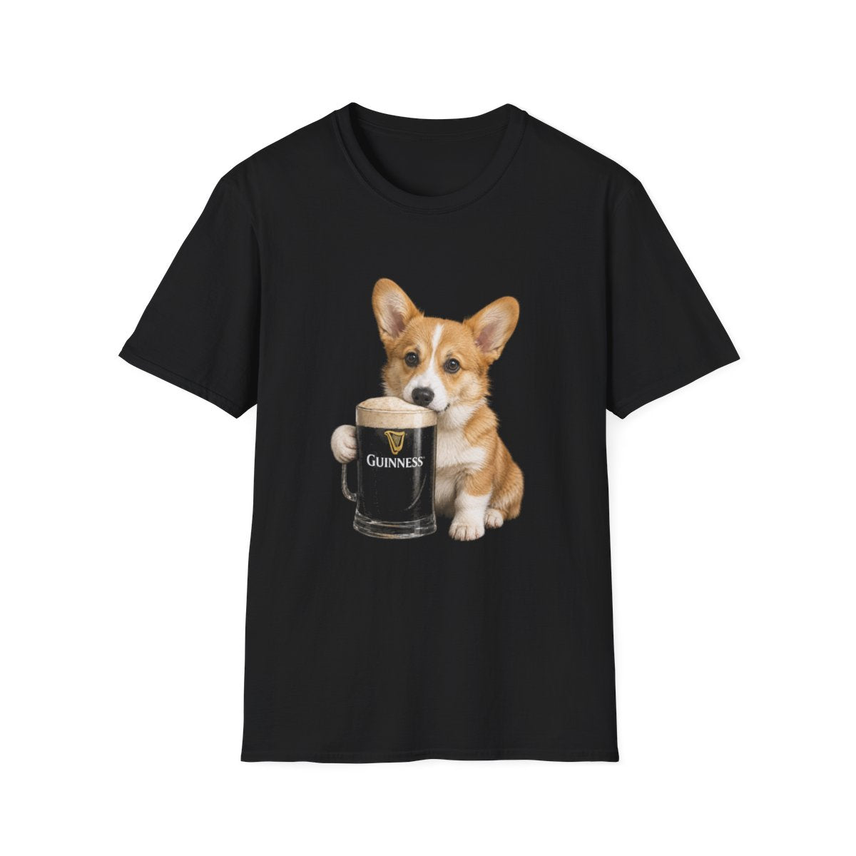 Corgi With A Pint Tee - Black