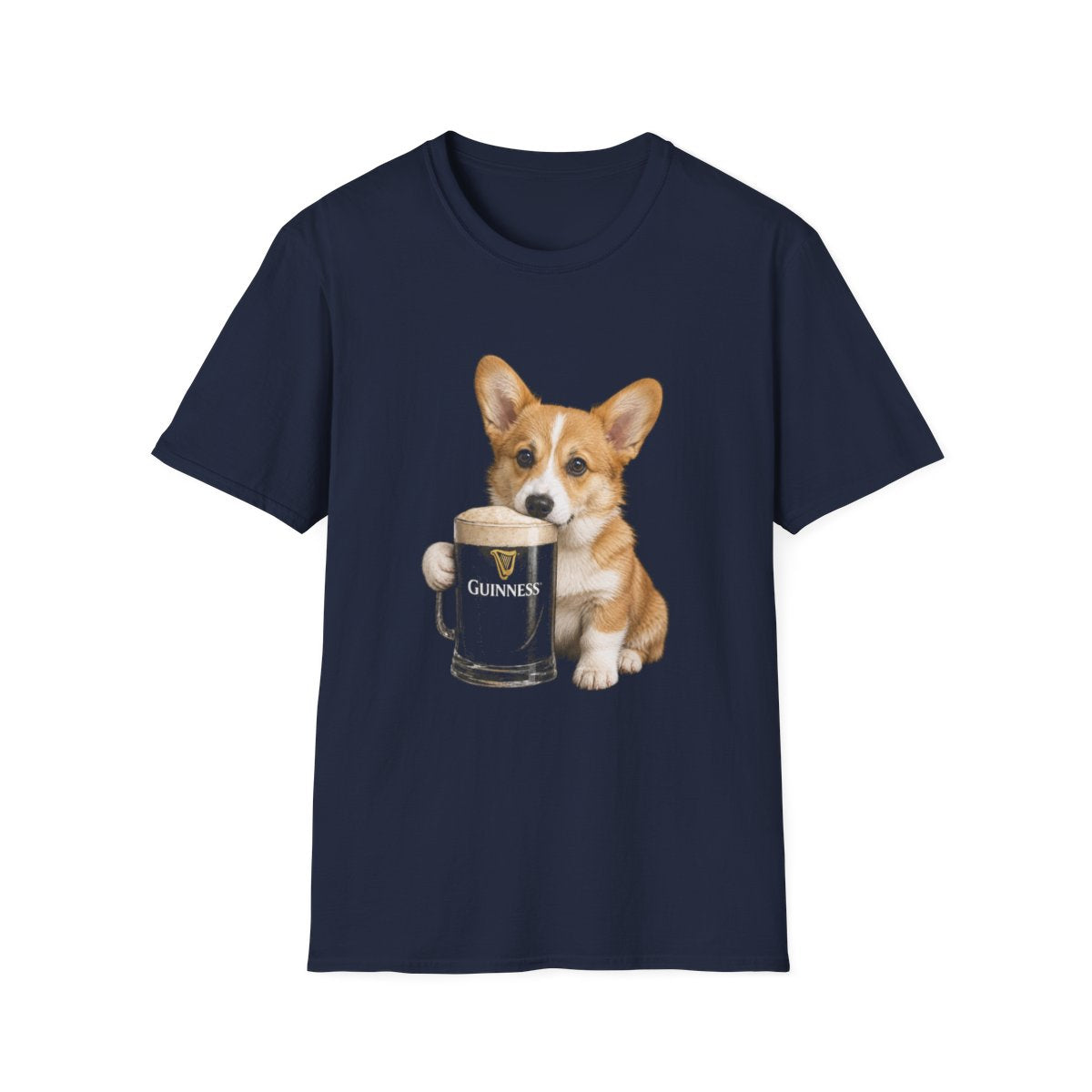 Corgi With A Pint Tee - Navy