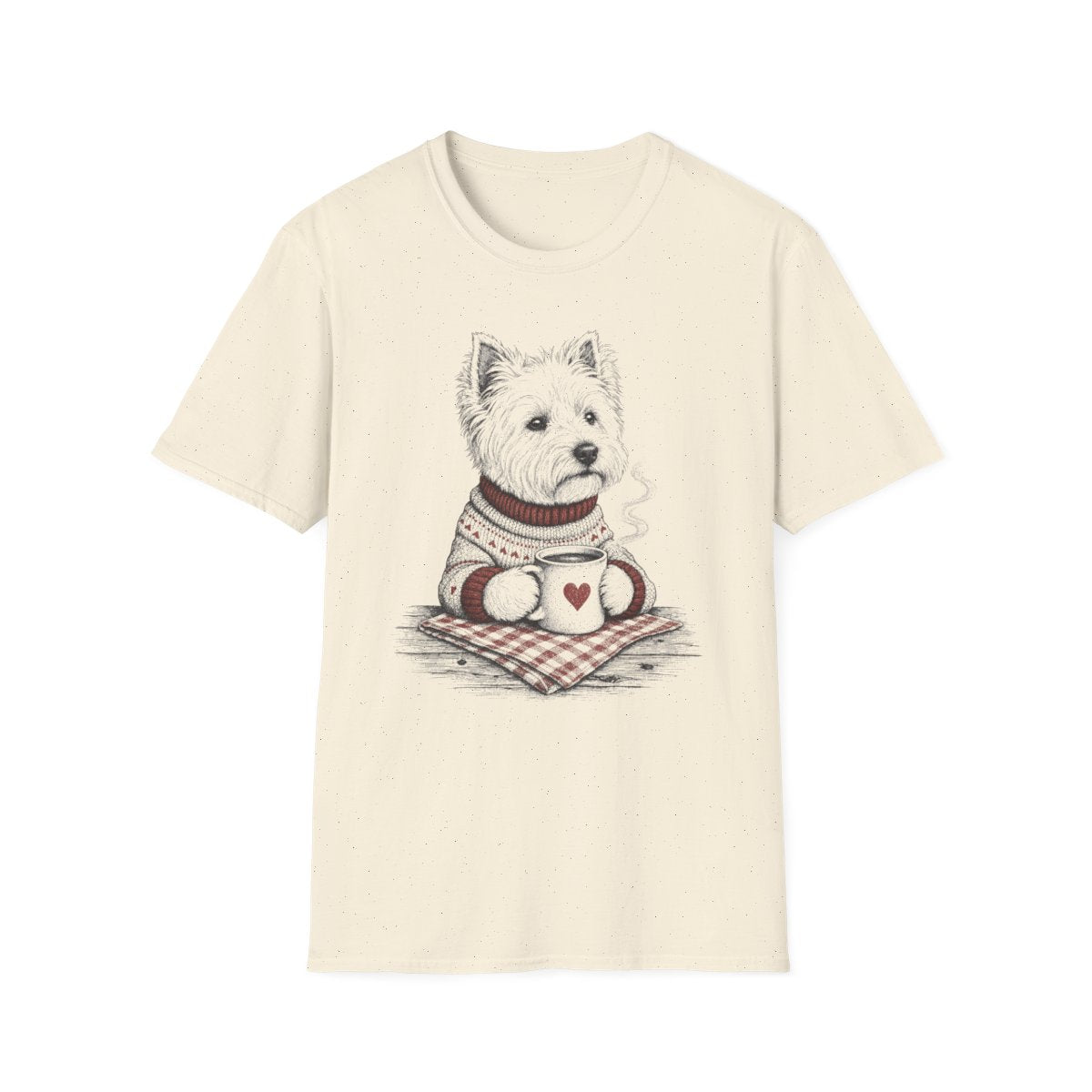 Cozy Coffee Westie Tee - Natural