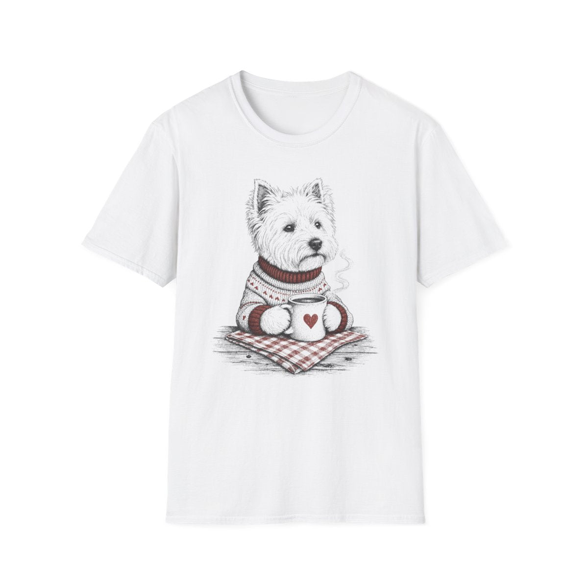 Cozy Coffee Westie Tee - White