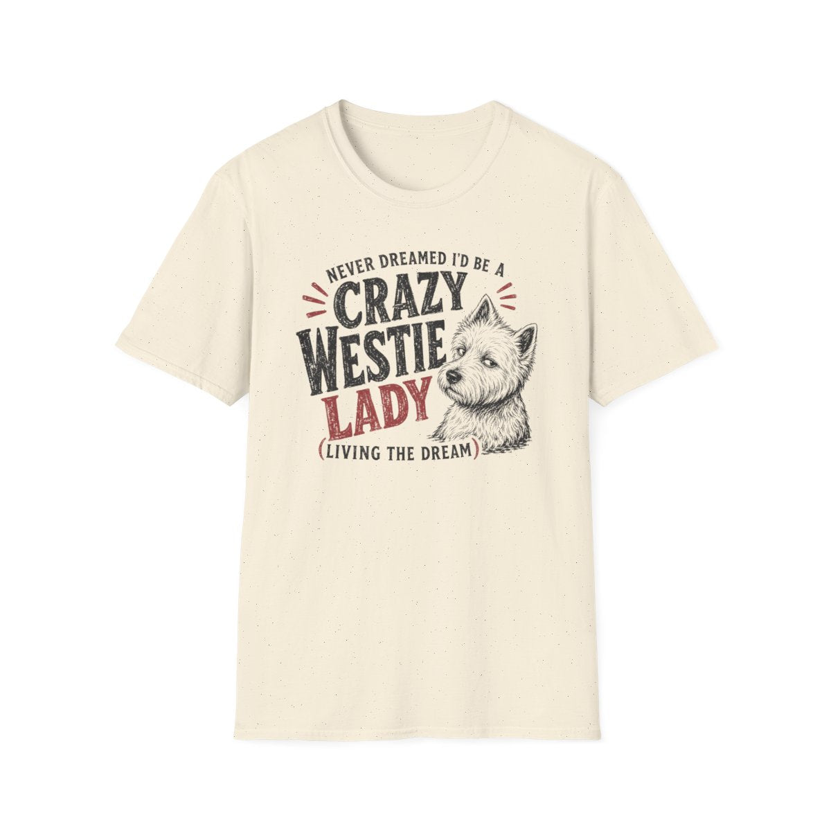 Crazy Westie Lady Tee - Natural