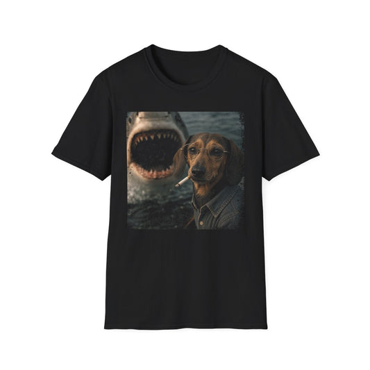 Dachshund and Shark Tee - Black