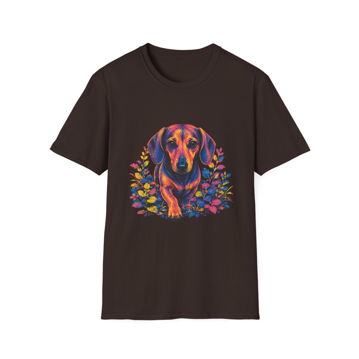 Dachshund Bold Spirit Tee - Dark Chocolate