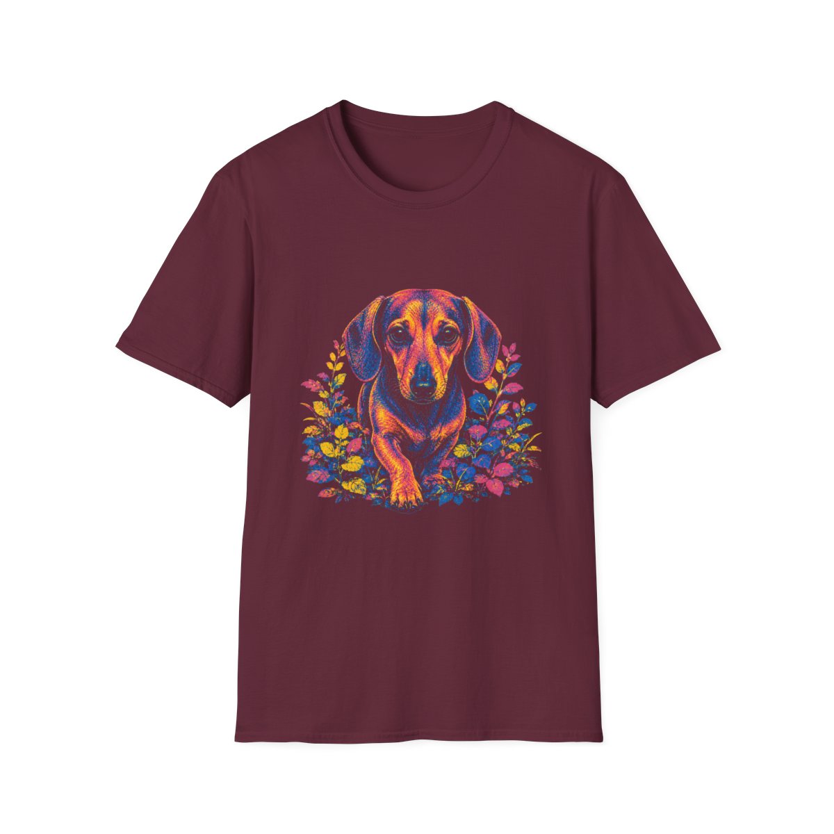 Dachshund Bold Spirit Tee - Maroon