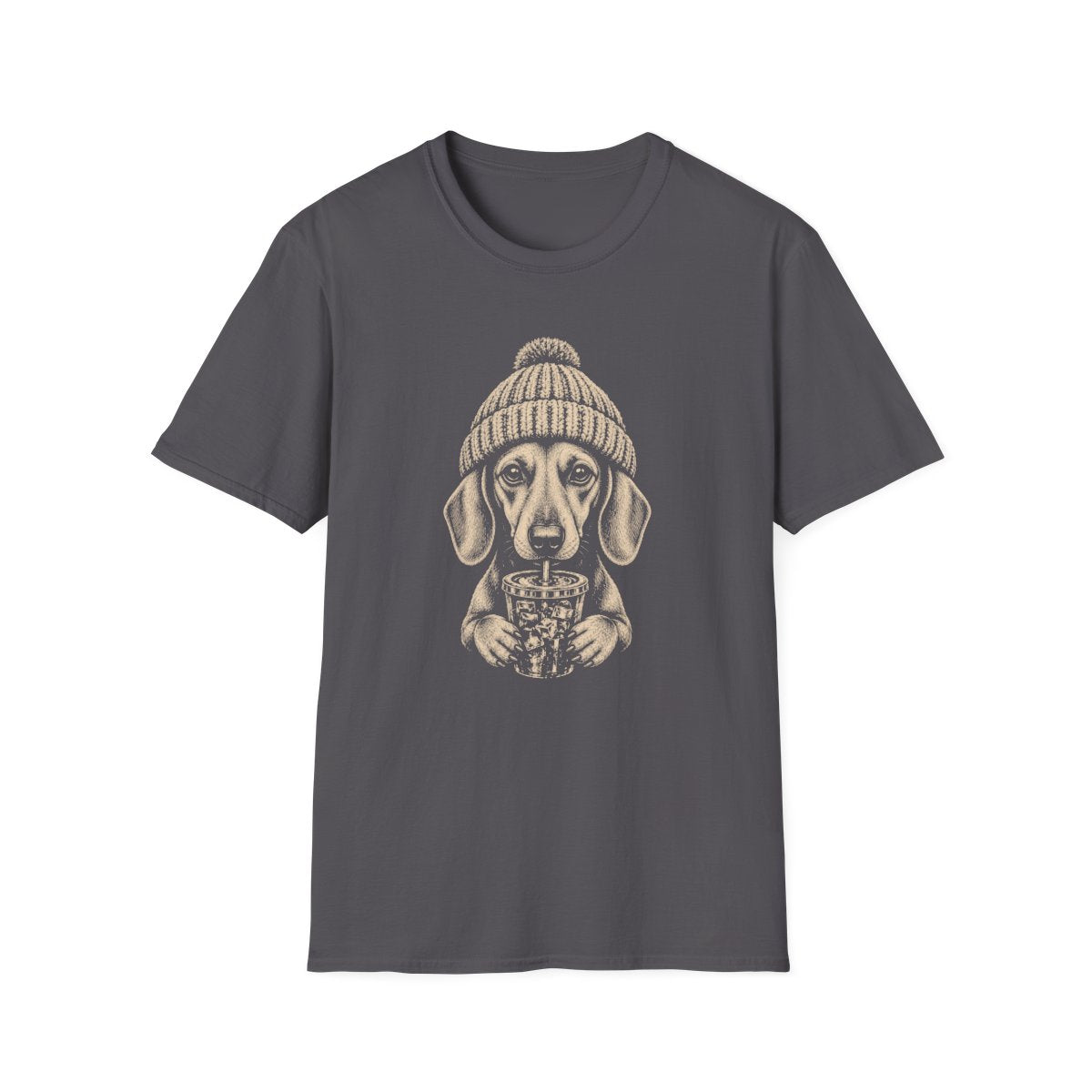 Dachshund Cold Brew Tee - Charcoal