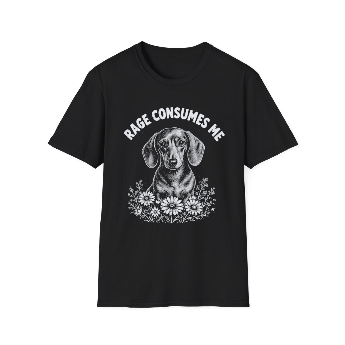 Dachshund Rage Consumes Me Tee - Black