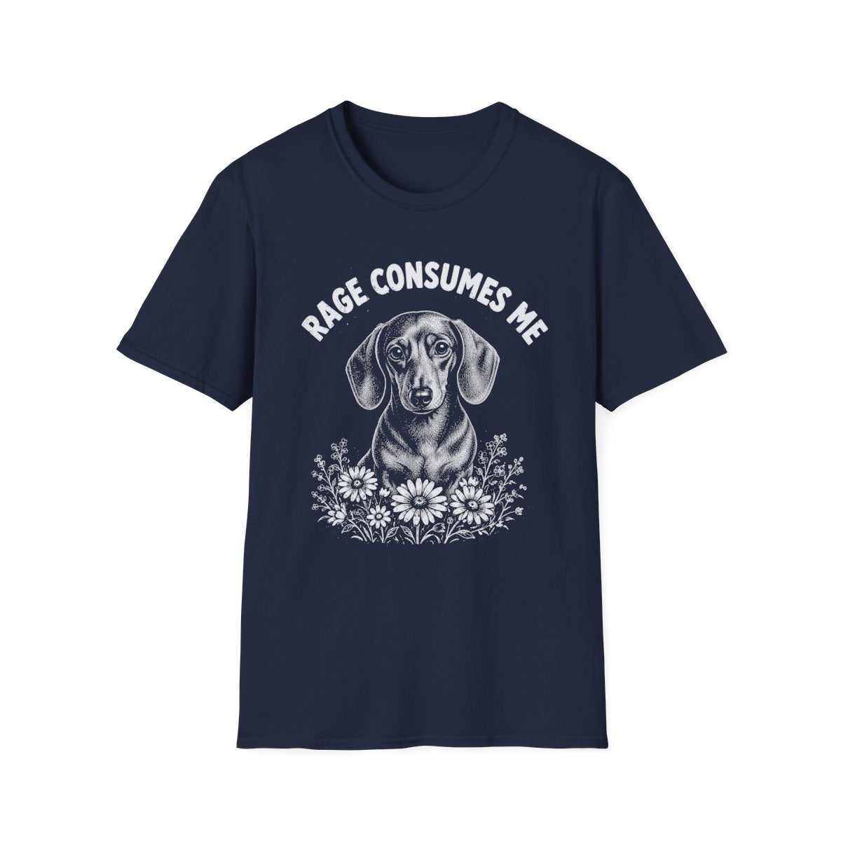 Dachshund Rage Consumes Me Tee - Navy