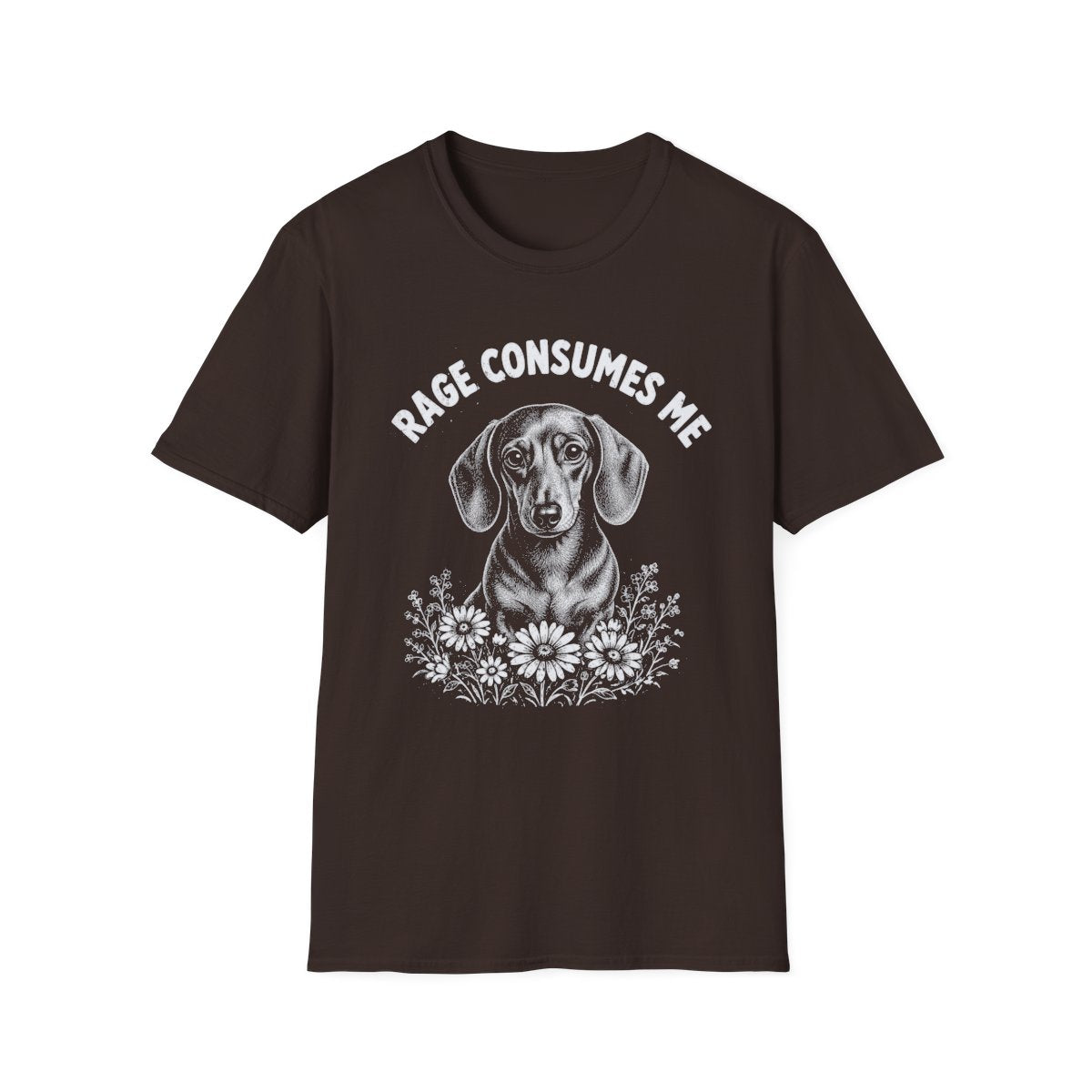 Dachshund Rage Consumes Me Tee - Dark Chocolate