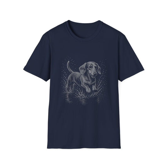 Dachshund Water Run Tee - Navy