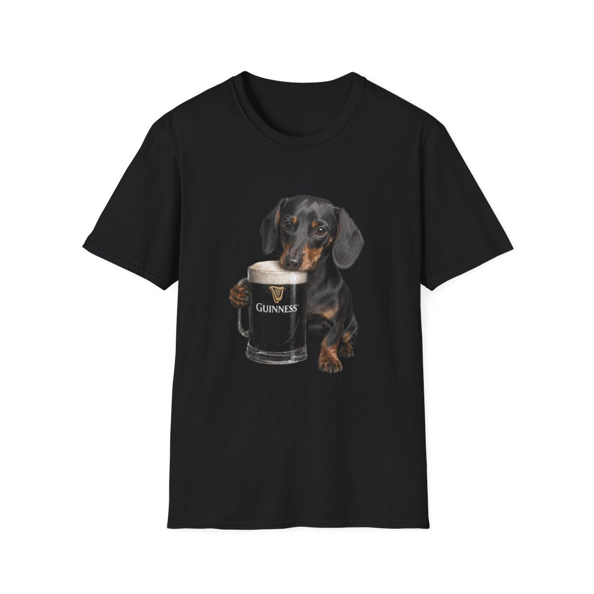 Dachshund With A Pint Tee - Black