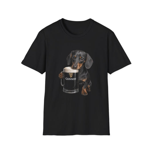 Dachshund With A Pint Tee - Black