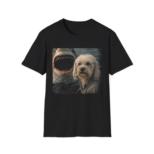 Dandie Dinmont Terrier and Shark Tee - Black