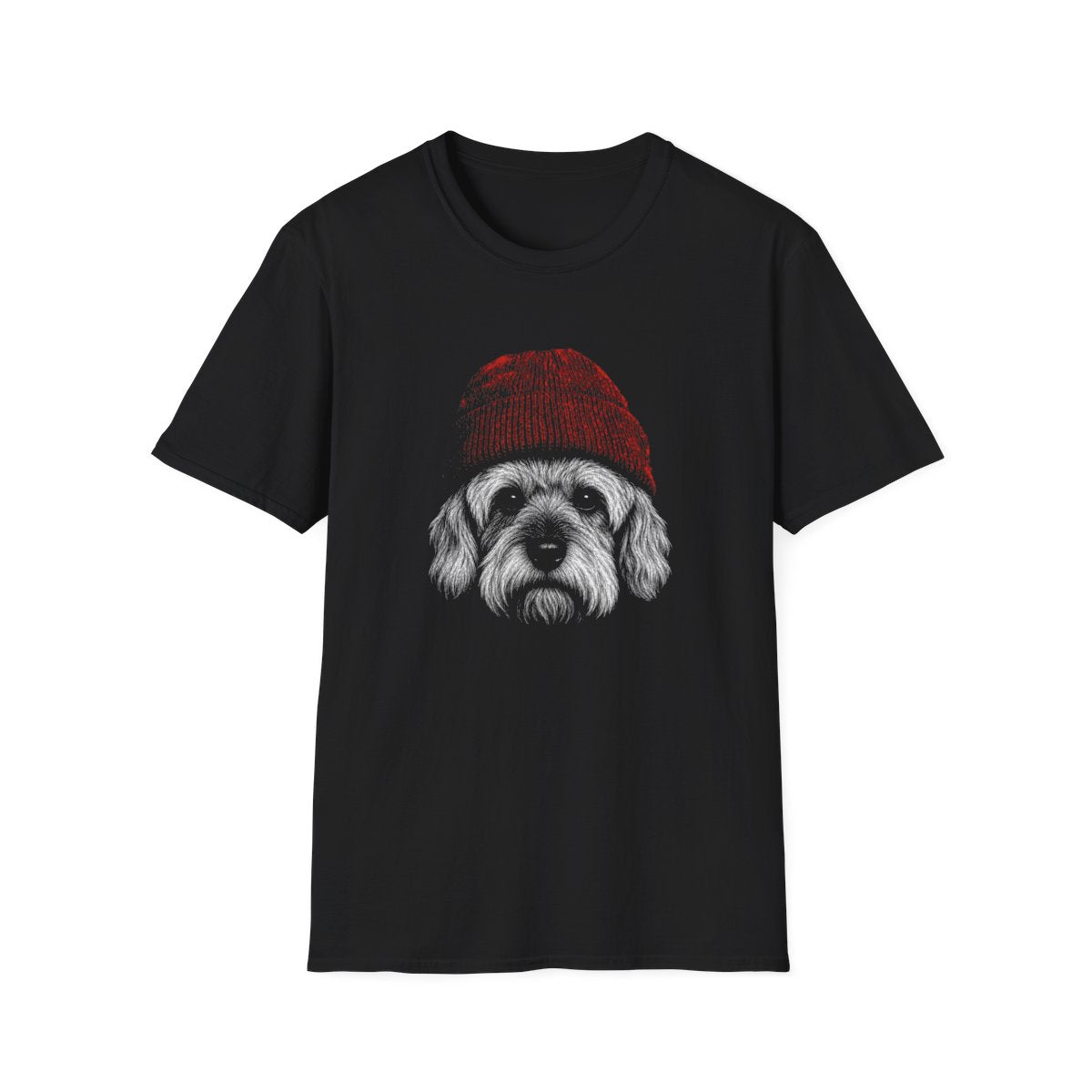 Dandie Dinmont Terrier In Beanie Tee - Black