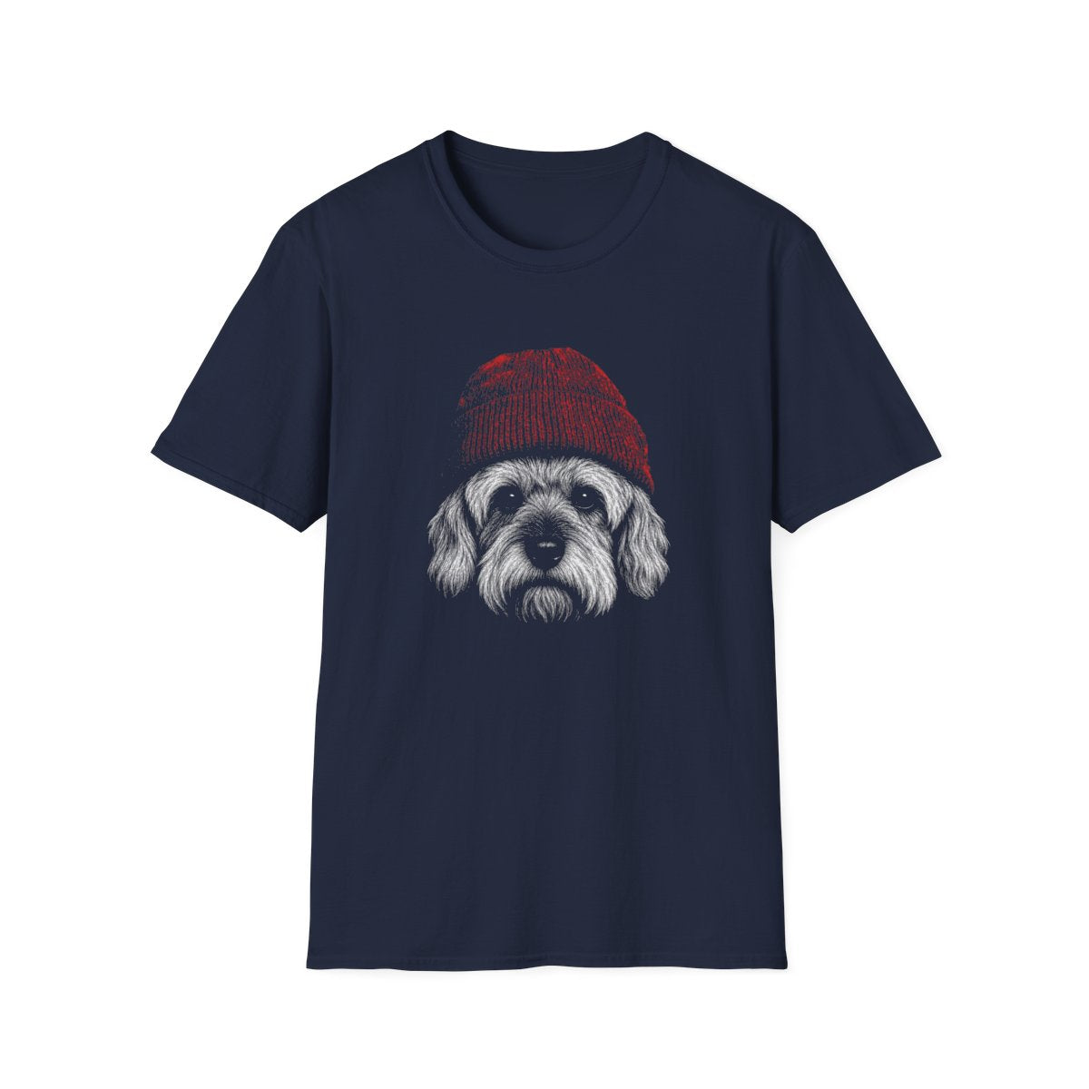 Dandie Dinmont Terrier In Beanie Tee - Navy