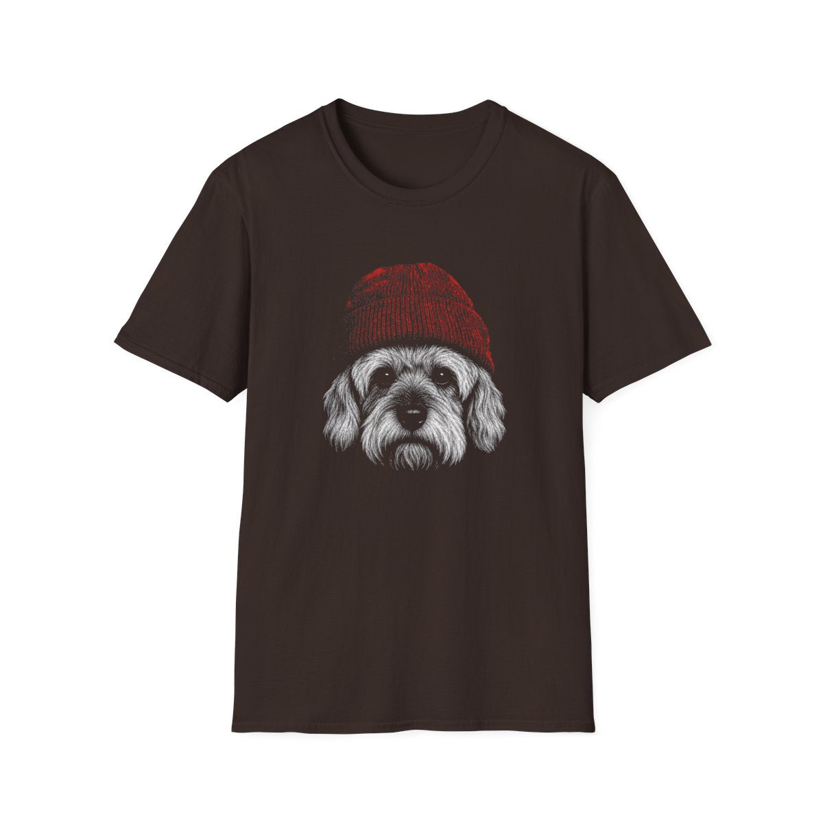 Dandie Dinmont Terrier In Beanie Tee - Dark Chocolate