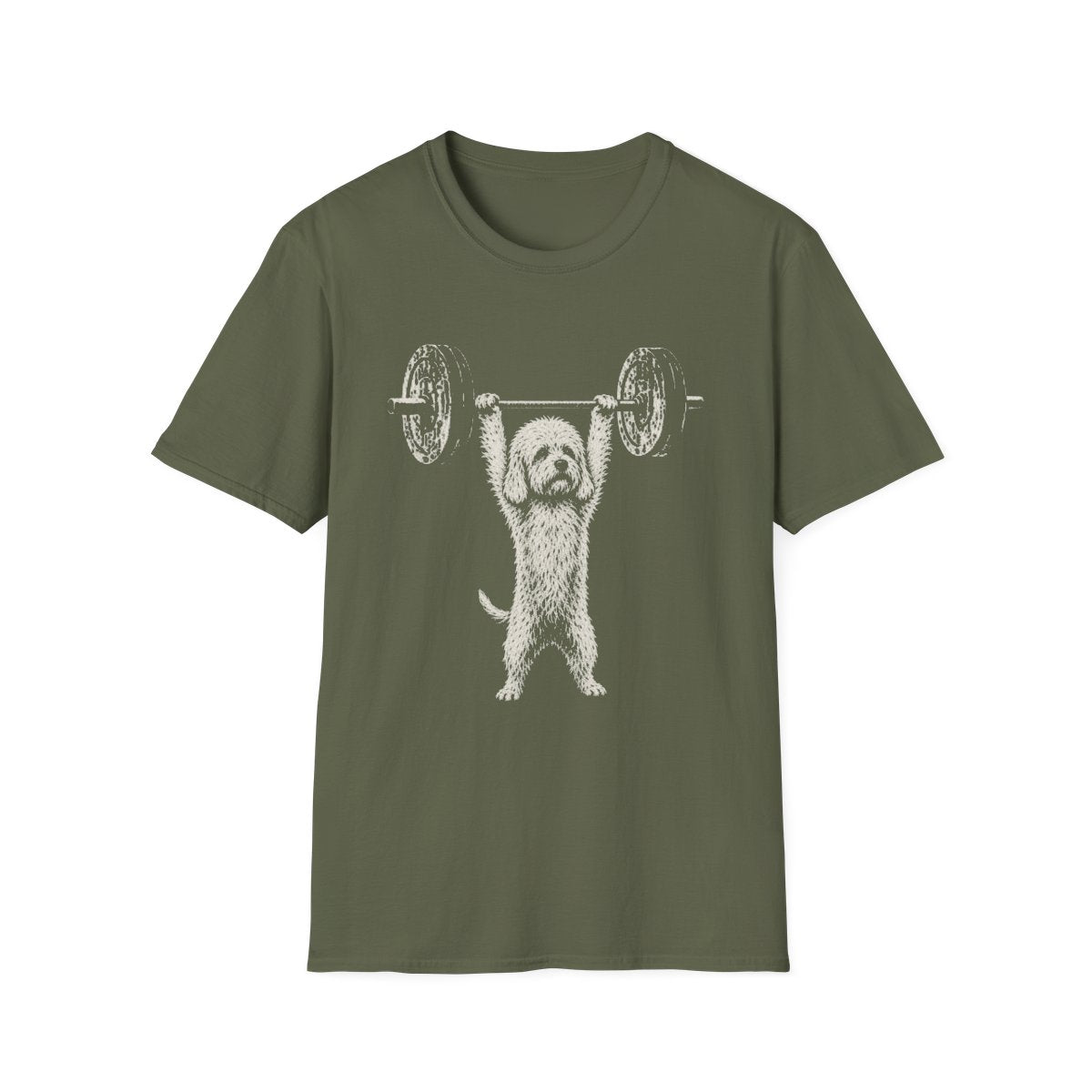 Dandie Dinmont Terrier Powerlifting Tee - Military Green