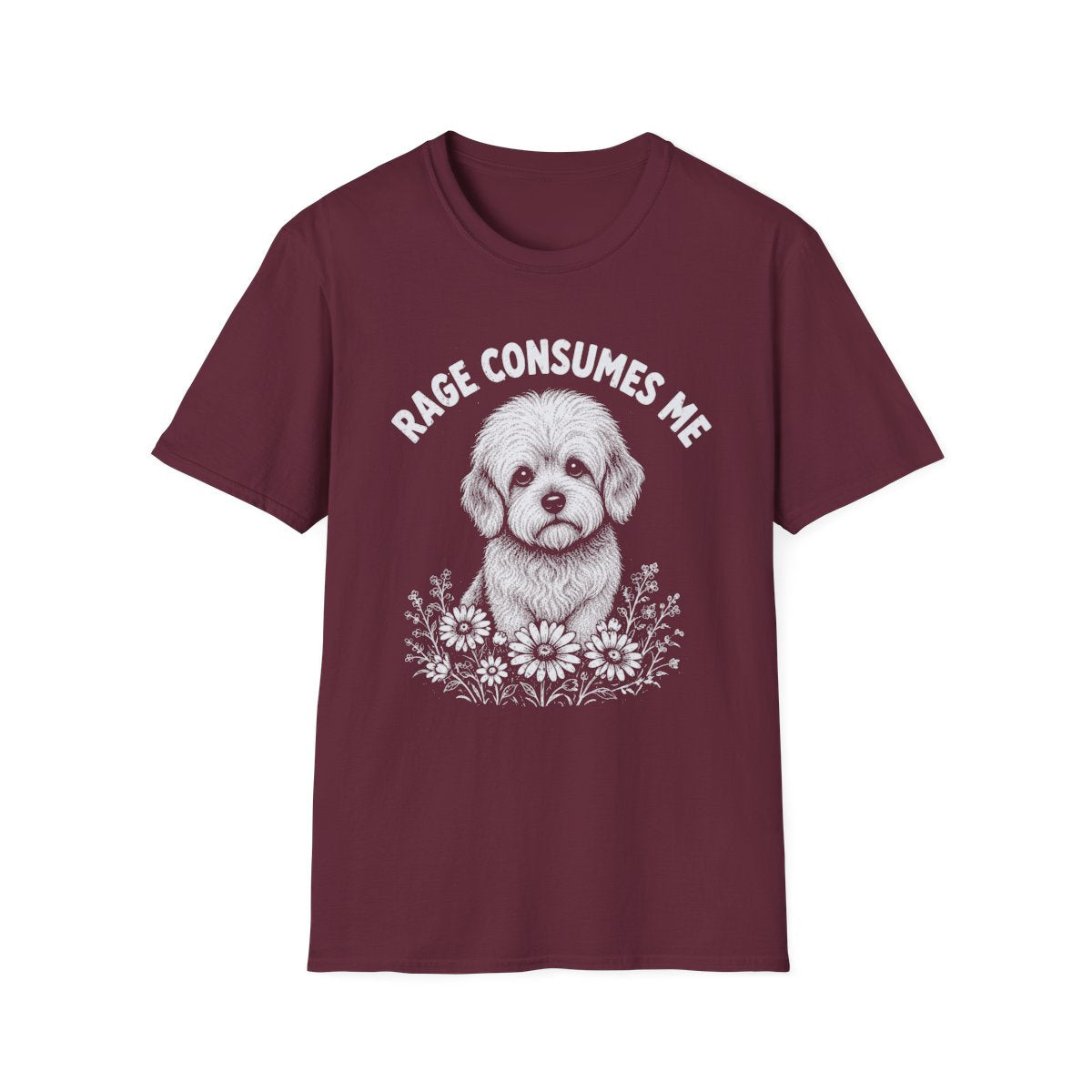 Dandie Dinmont Terrier Rage Consumes Me Tee - Maroon