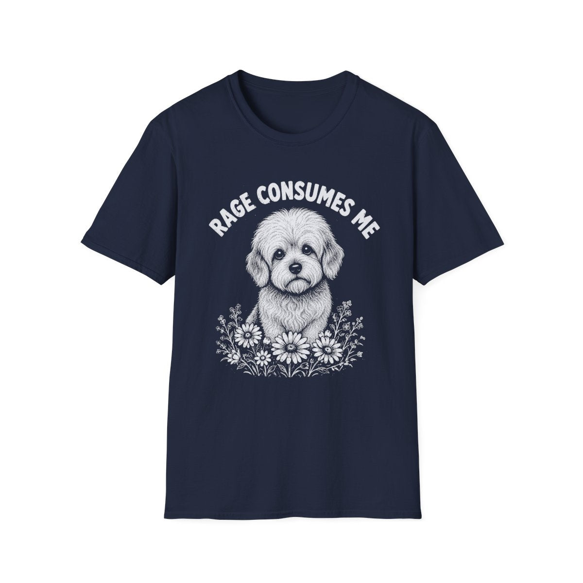 Dandie Dinmont Terrier Rage Consumes Me Tee - Navy