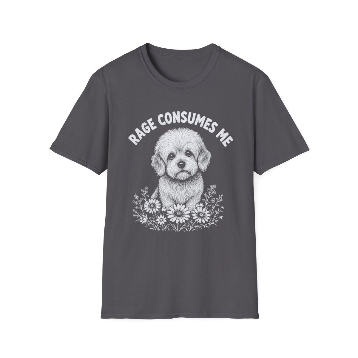Dandie Dinmont Terrier Rage Consumes Me Tee - Charcoal