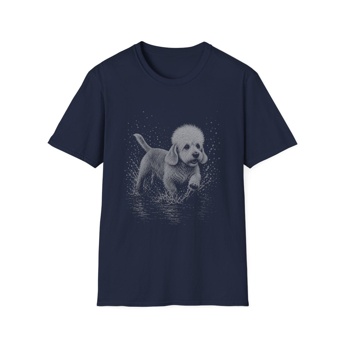 Dandie Dinmont Terrier Water Run Tee - Navy