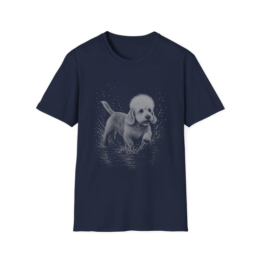 Dandie Dinmont Terrier Water Run Tee - Navy