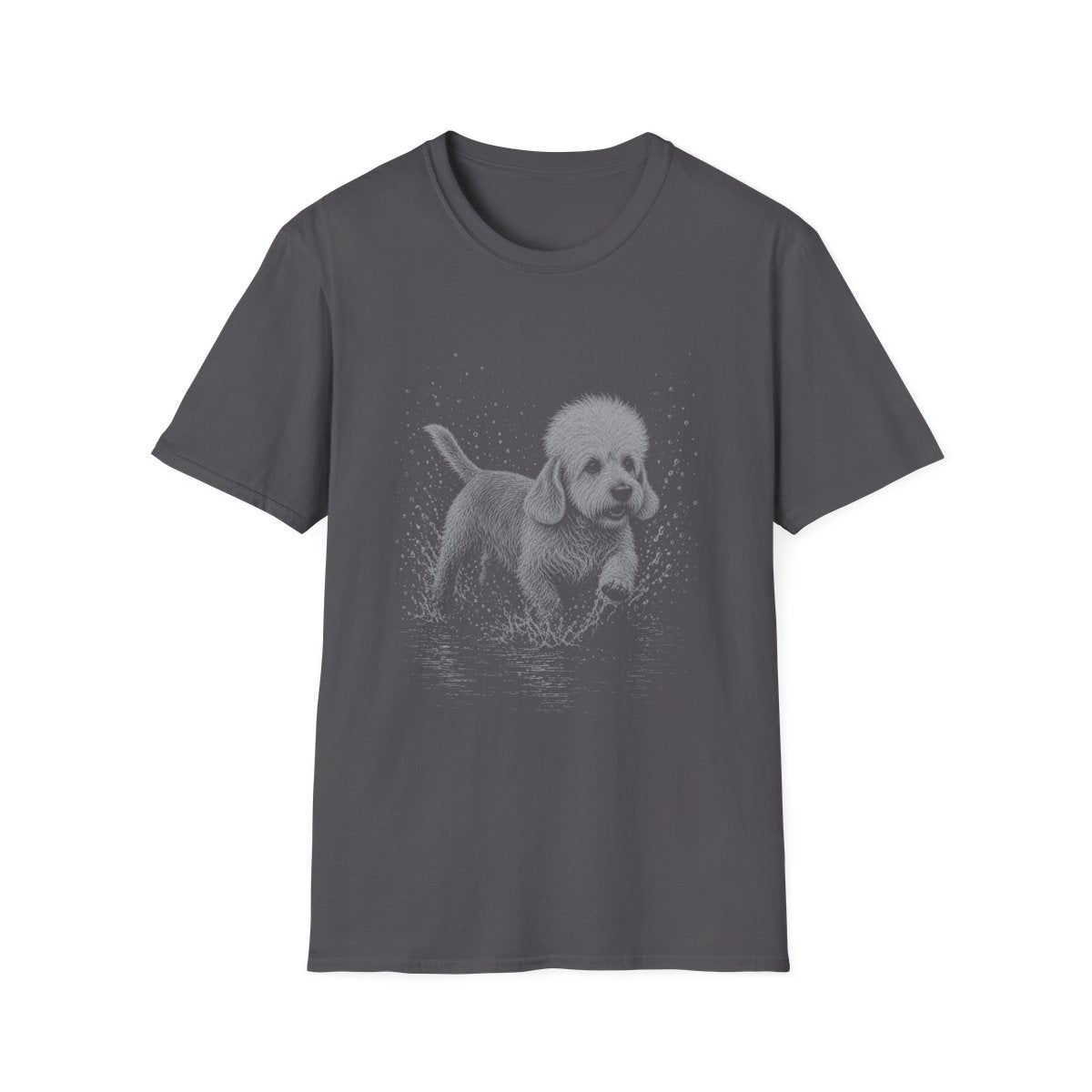 Dandie Dinmont Terrier Water Run Tee - Charcoal