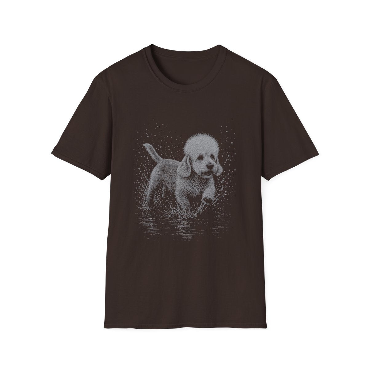 Dandie Dinmont Terrier Water Run Tee - Dark Chocolate