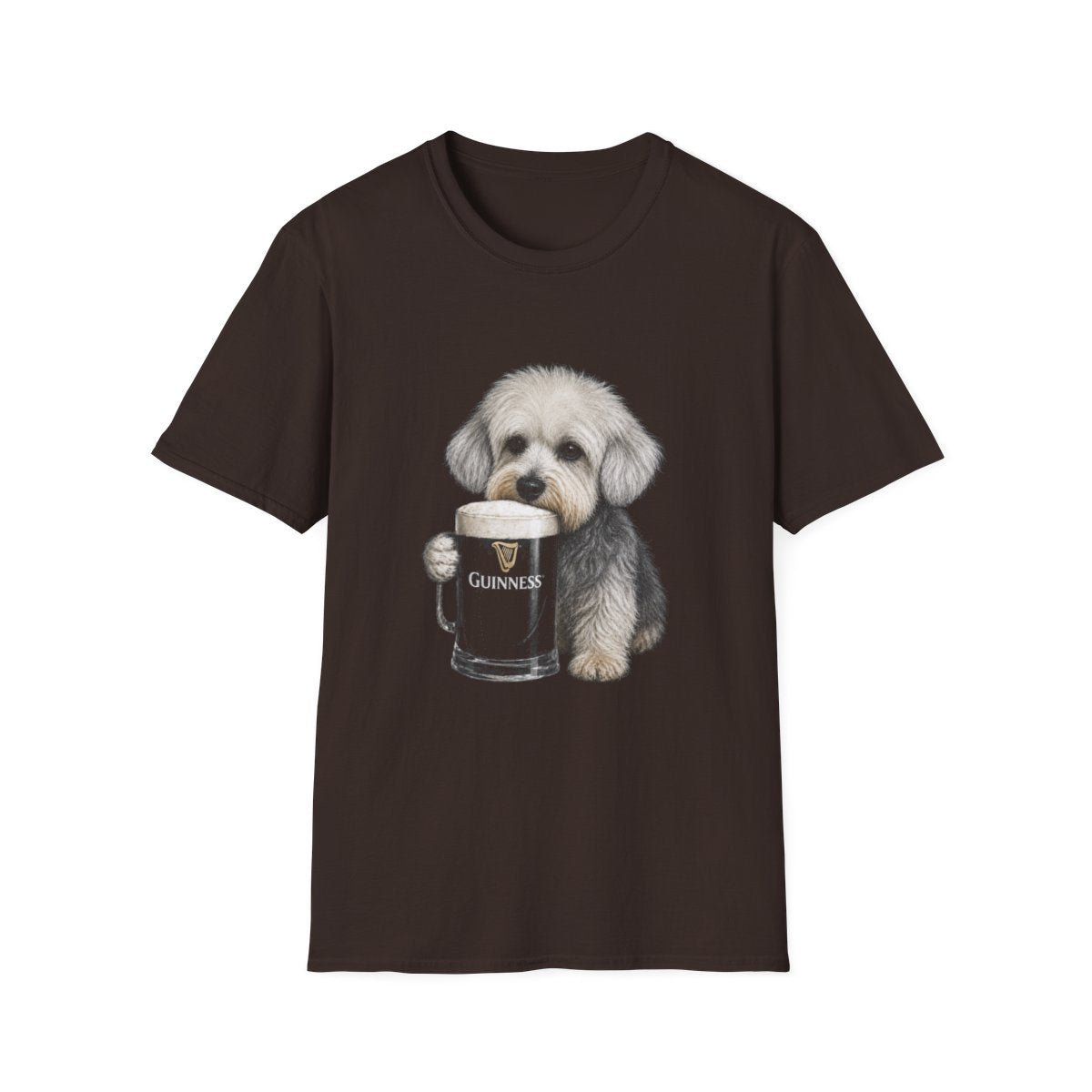 Dandie Dinmont Terrier With A Pint Tee - Dark Chocolate