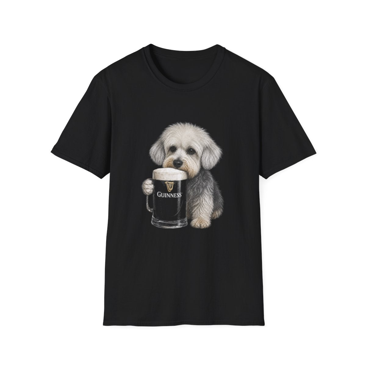 Dandie Dinmont Terrier With A Pint Tee - Black