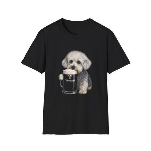 Dandie Dinmont Terrier With A Pint Tee - Black