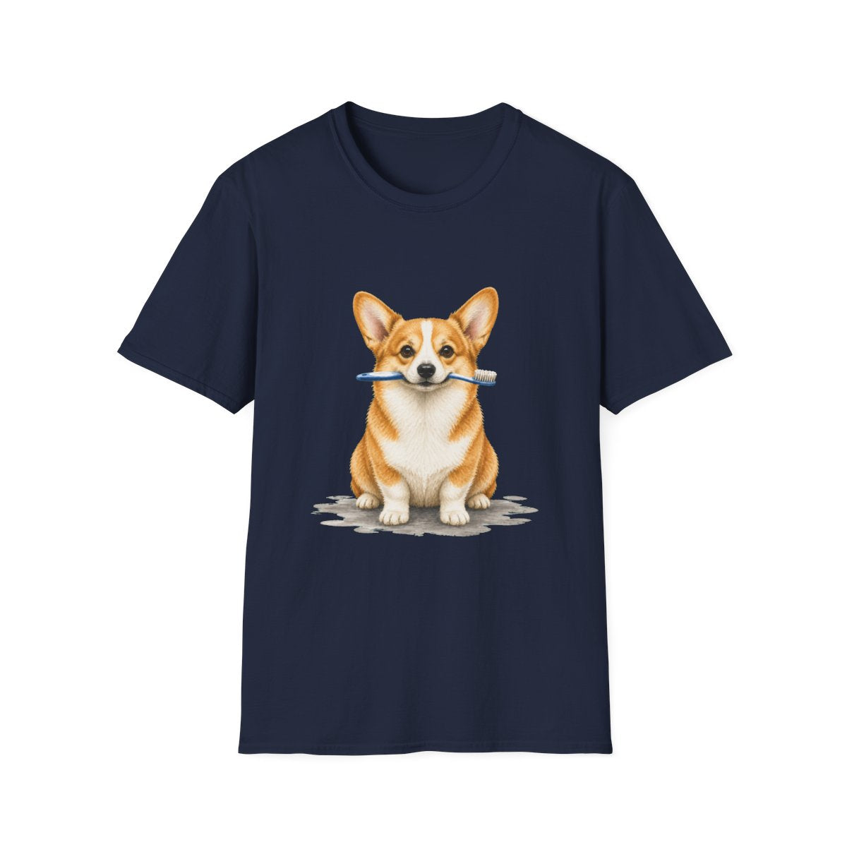 Did Someone Say Dentist Corgi Tee - Navy
