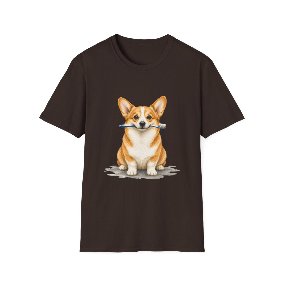 Did Someone Say Dentist Corgi Tee - Dark Chocolate