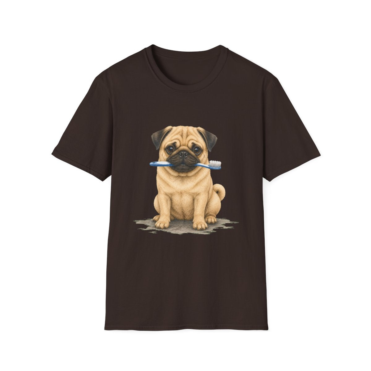 Did Someone Say Dentist Pug Tee - Dark Chocolate
