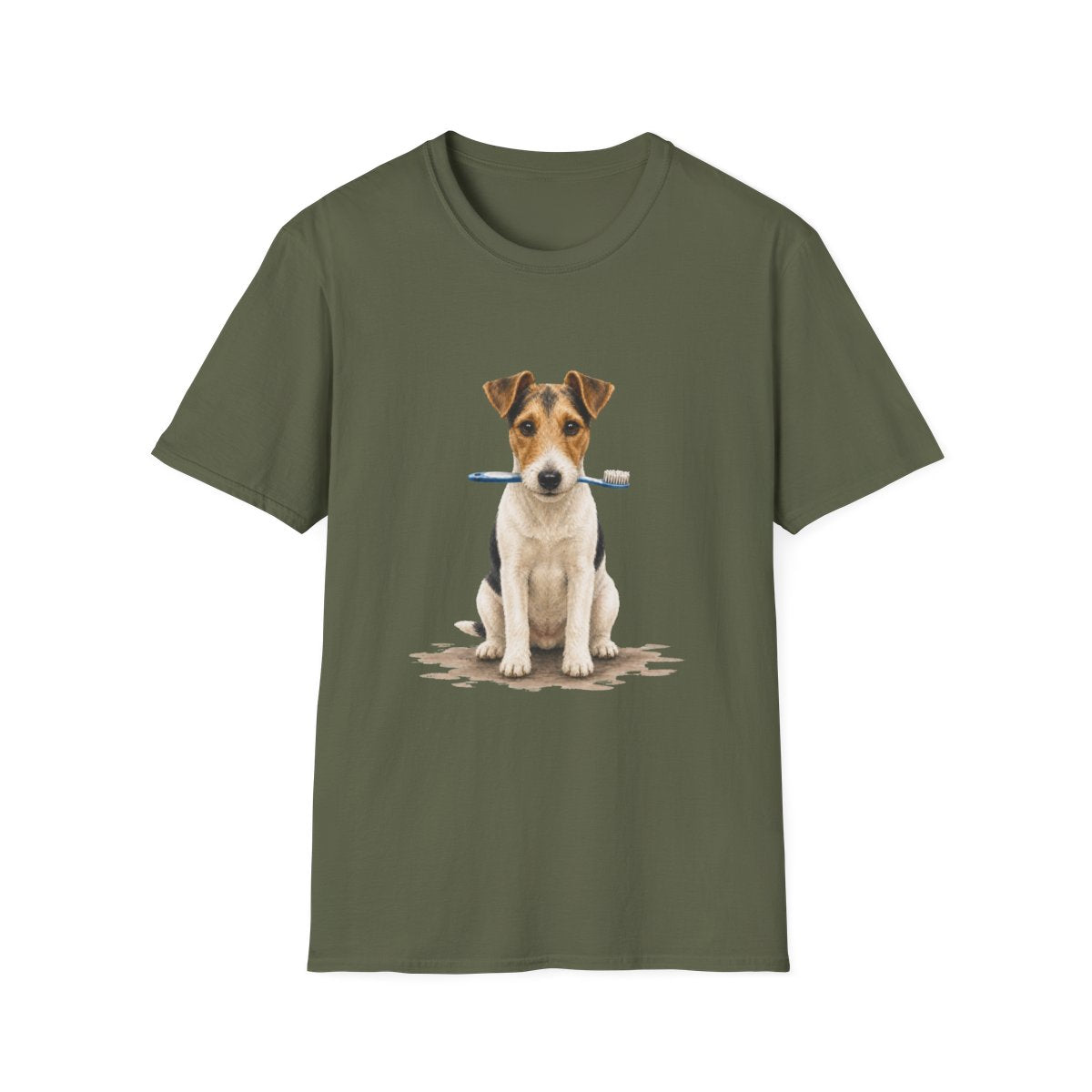 Did Someone Say Dentist Smooth Fox Terrier Tee - Military Green