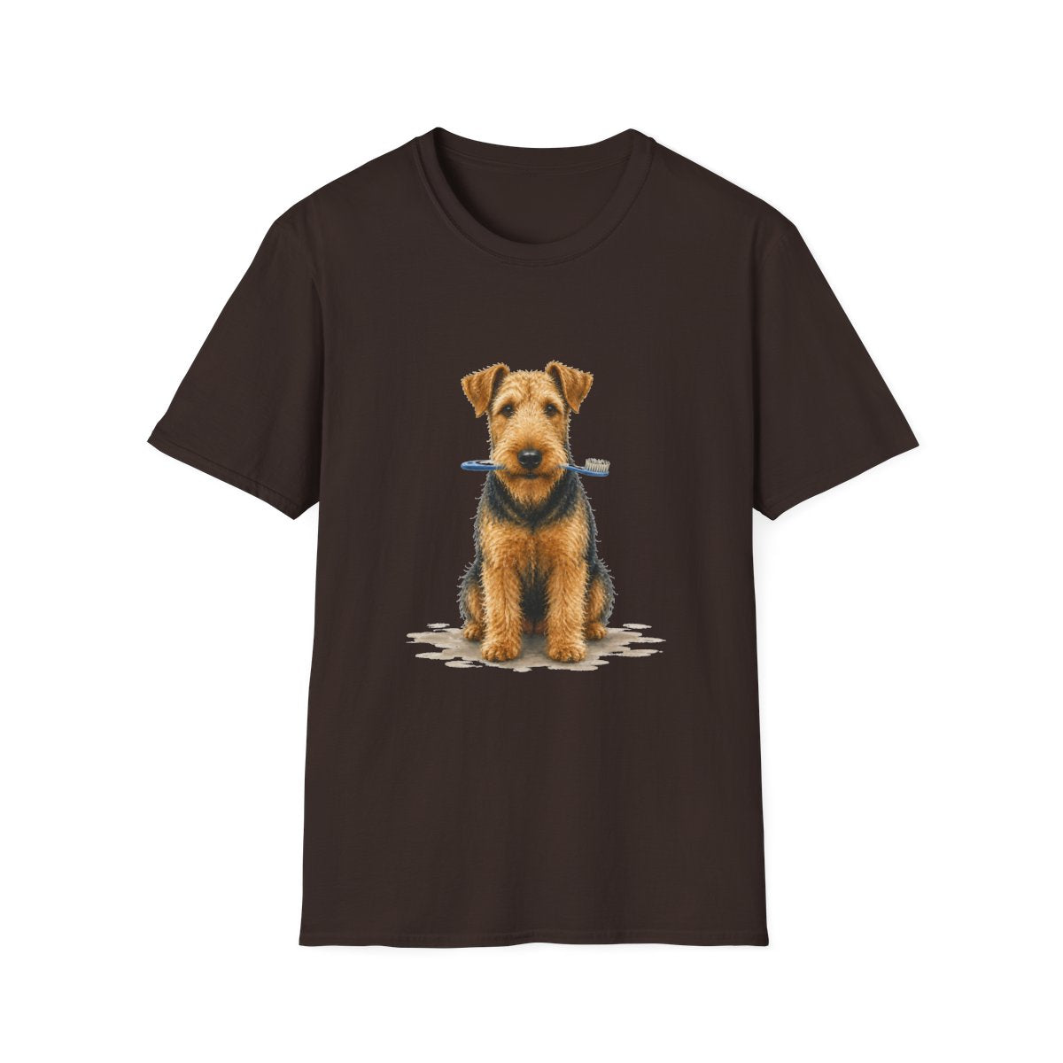 Dis Someone Say Dentist Airedale Terrier Tee - Dark Chocolate