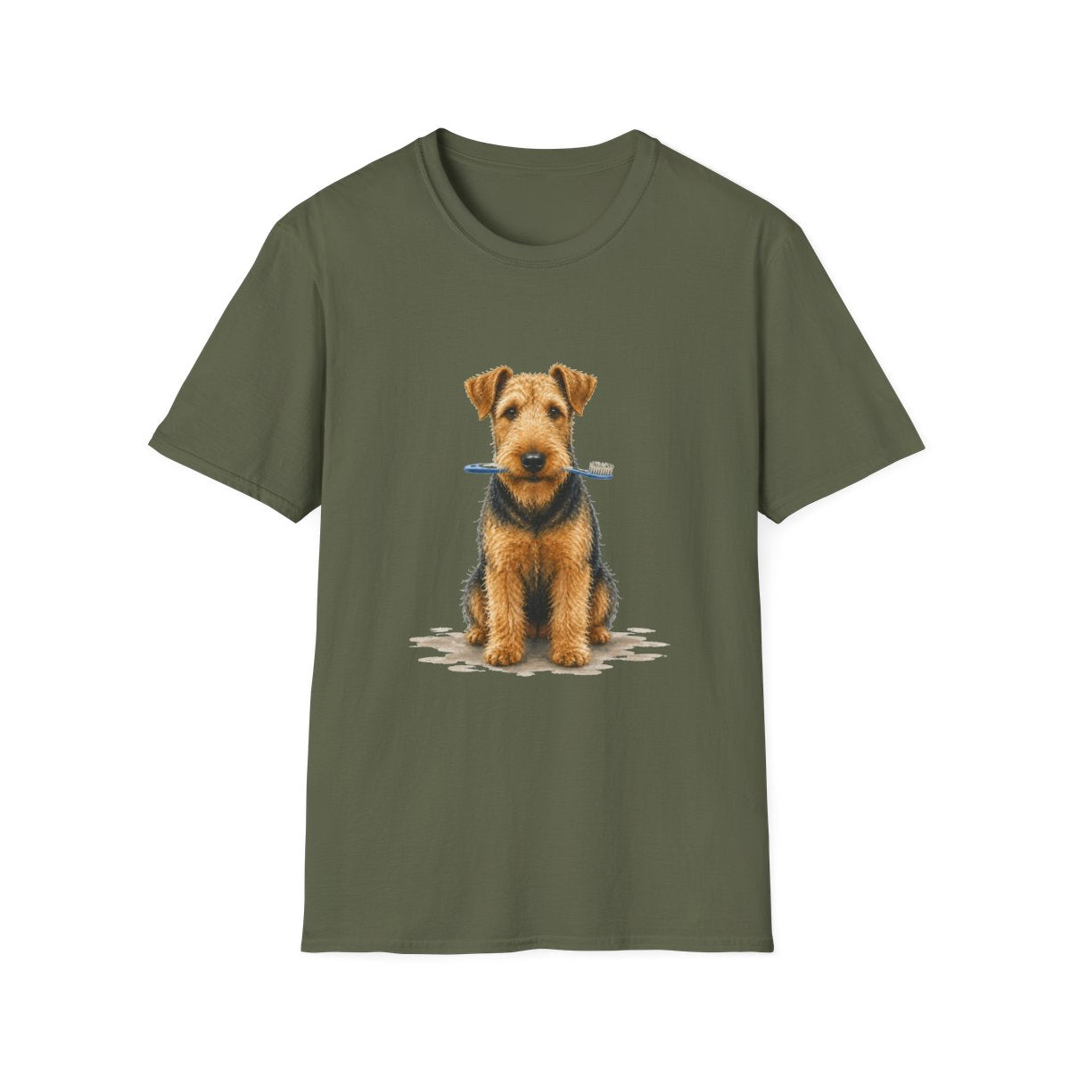 Dis Someone Say Dentist Airedale Terrier Tee - Military Green