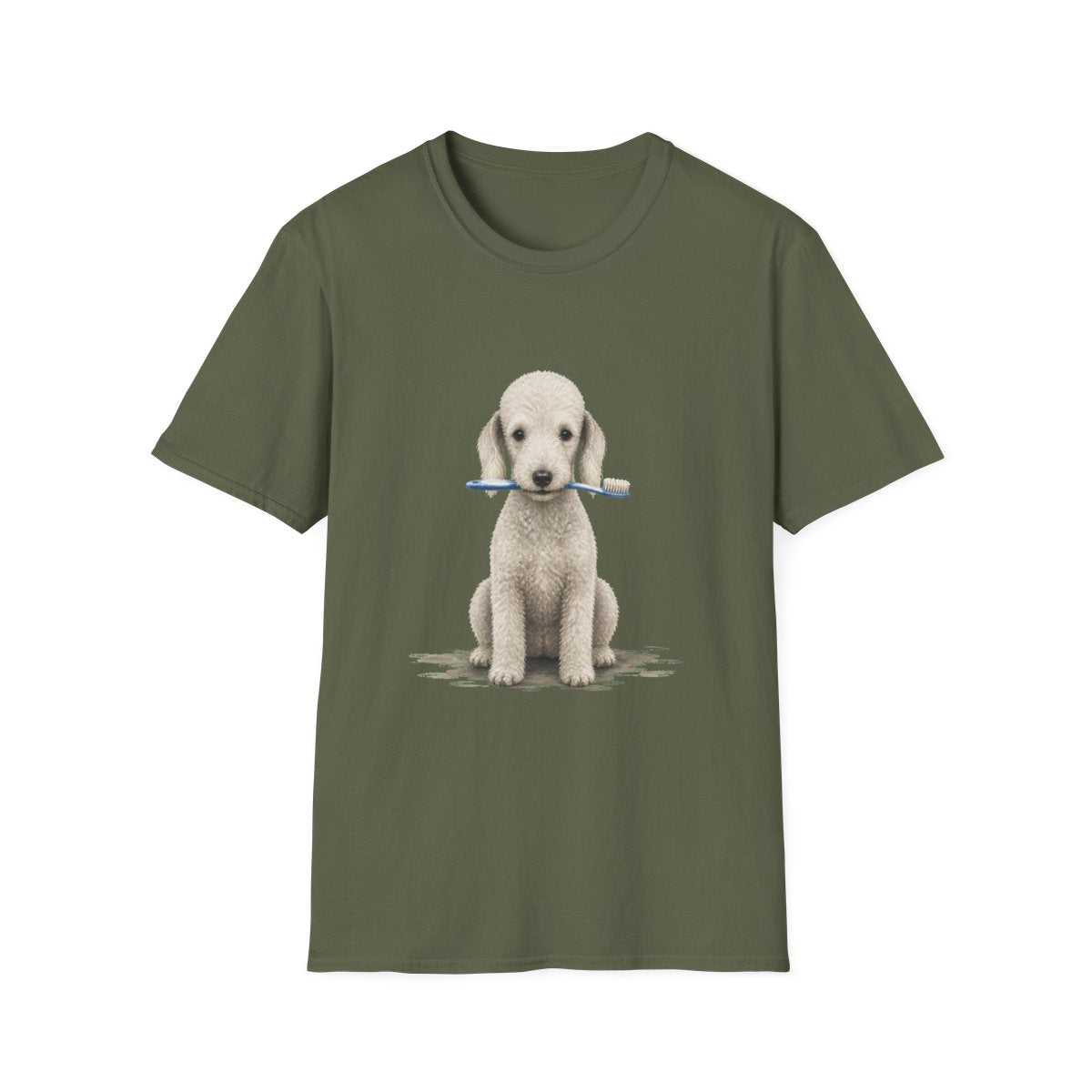 Dis Someone Say Dentist Bedlington Terrier Tee - Military Green