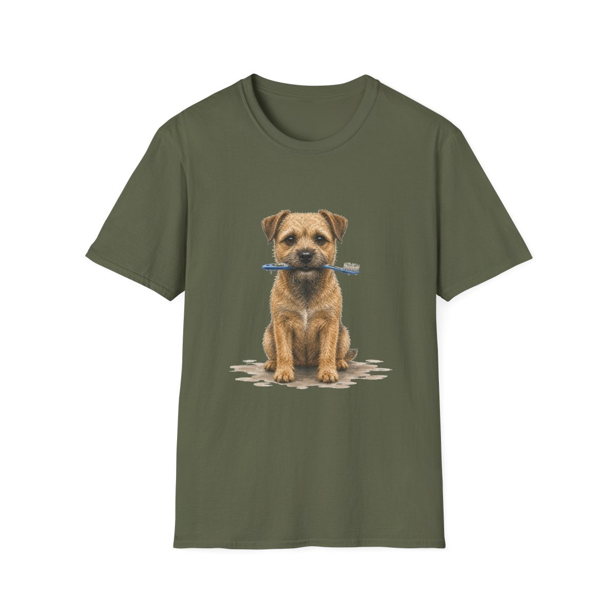 Dis Someone Say Dentist Border Terrier Tee - Military Green