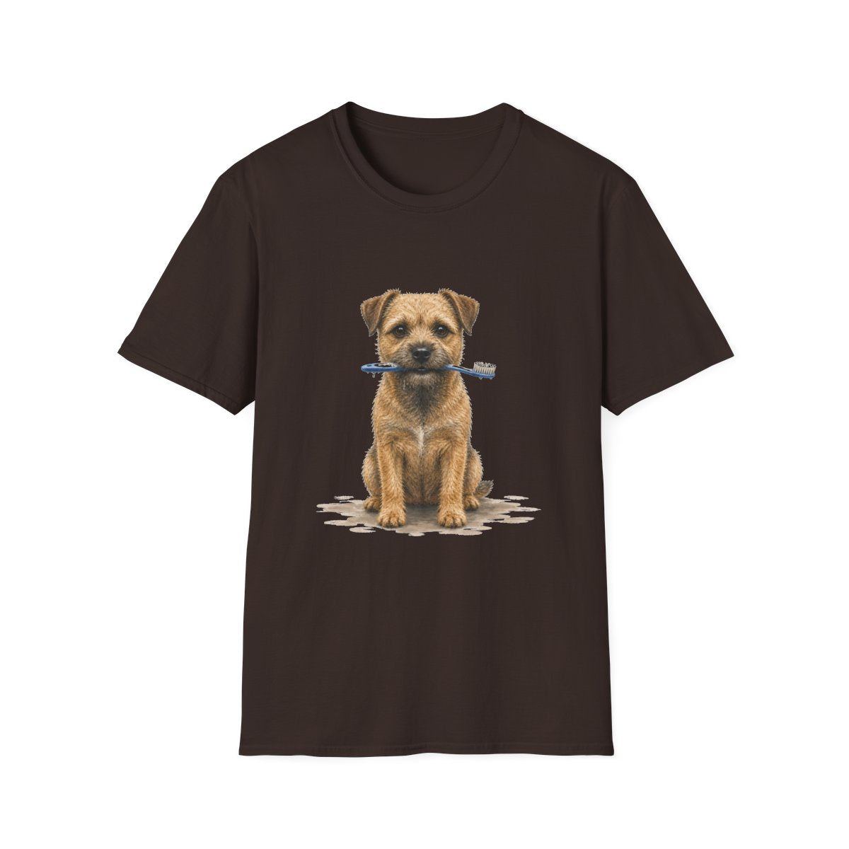 Dis Someone Say Dentist Border Terrier Tee - Dark Chocolate