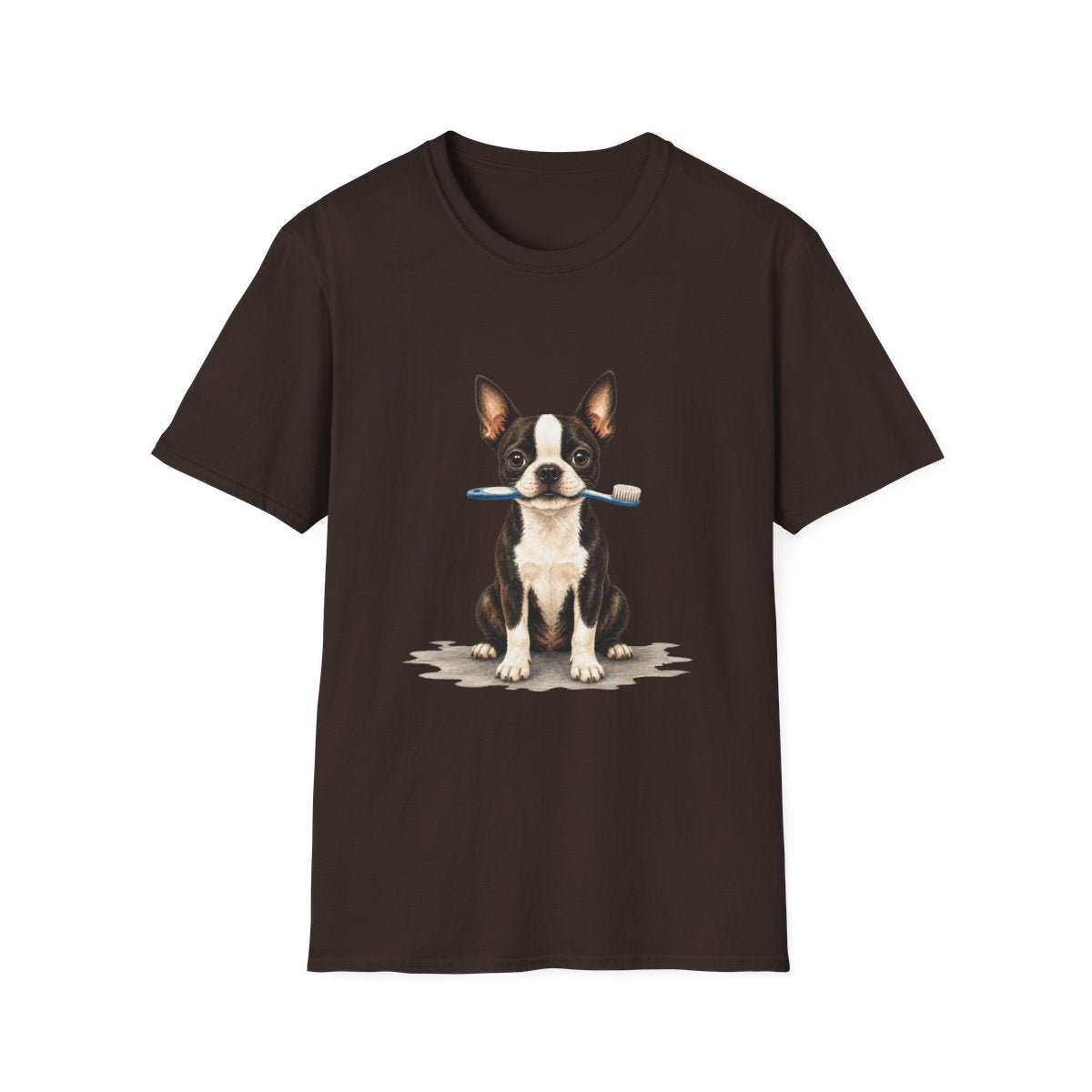 Dis Someone Say Dentist Boston Terrier Tee - Dark Chocolate