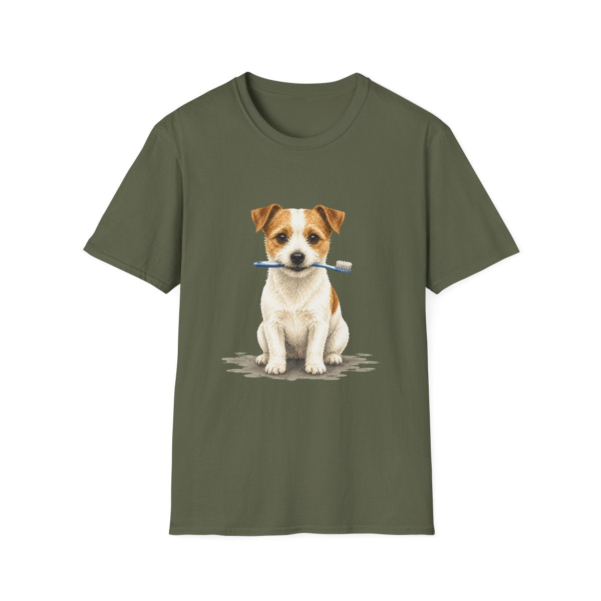Dis Someone Say Dentist Jack Russell Terrier Tee - Military Green