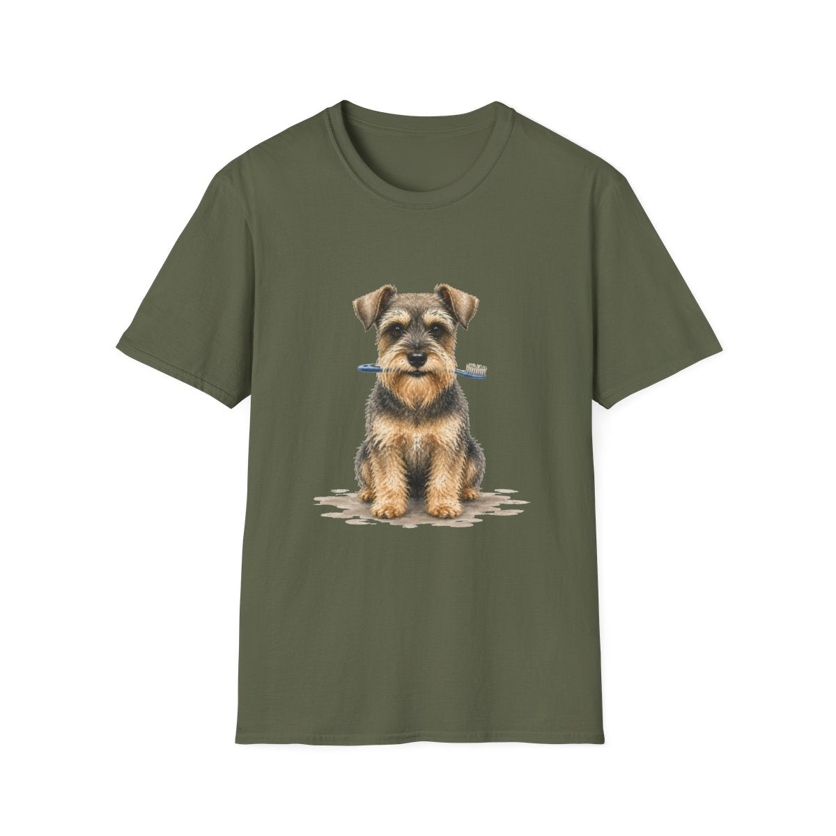 Dis Someone Say Dentist Schnauzer Tee - Military Green
