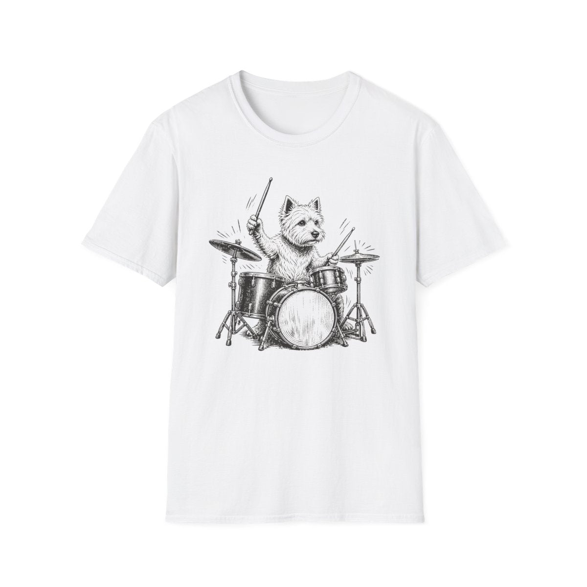 Drummer Westie Tee - White