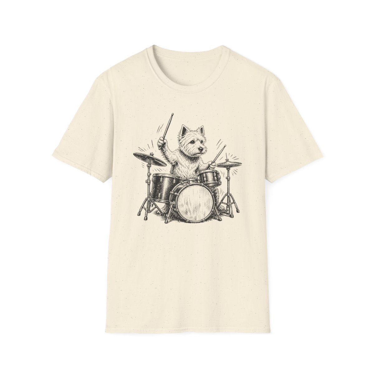 Drummer Westie Tee - Natural